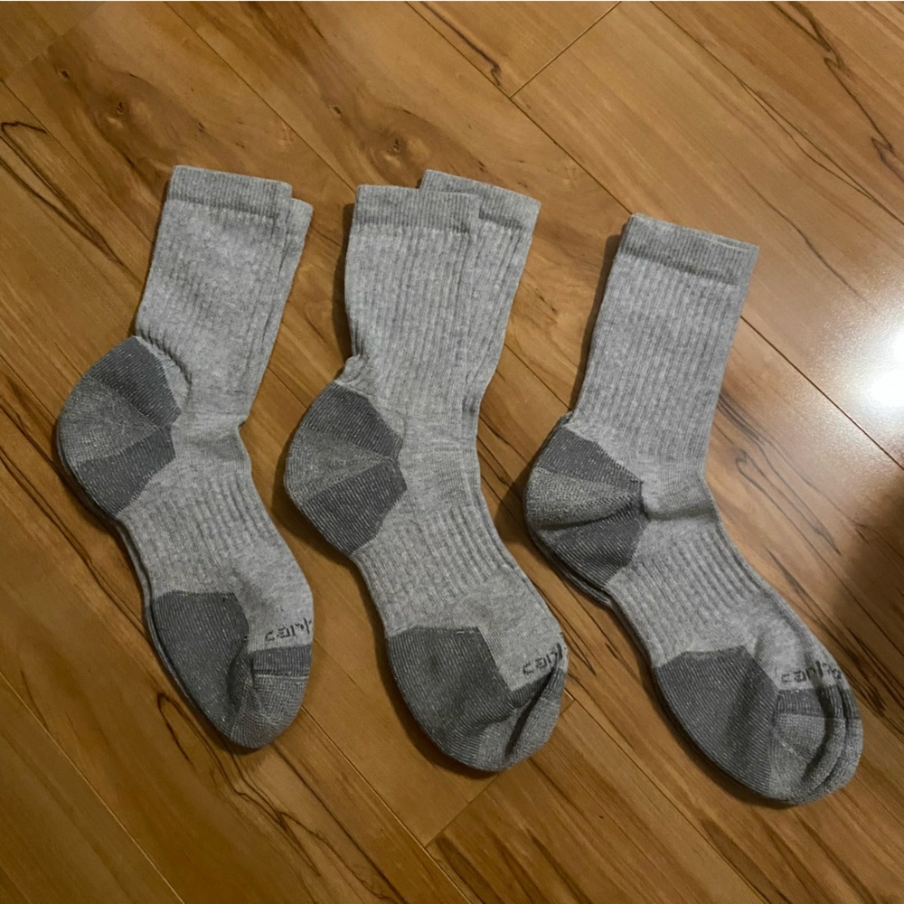 SALE!!! Carhartt Gray Cushioned Crew Socks for Men - Pack of 3